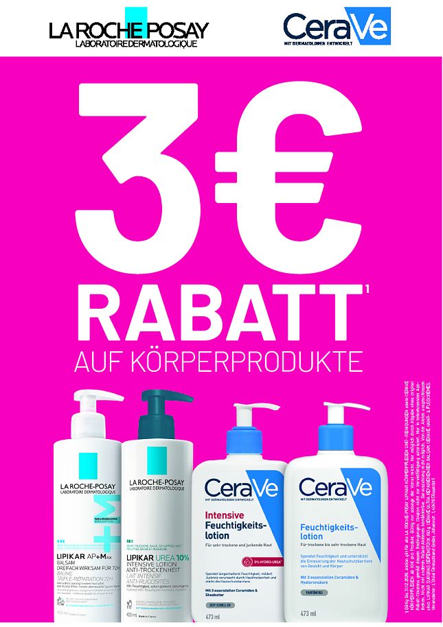 La Roche und CeraVe Körperprodukte Aktion