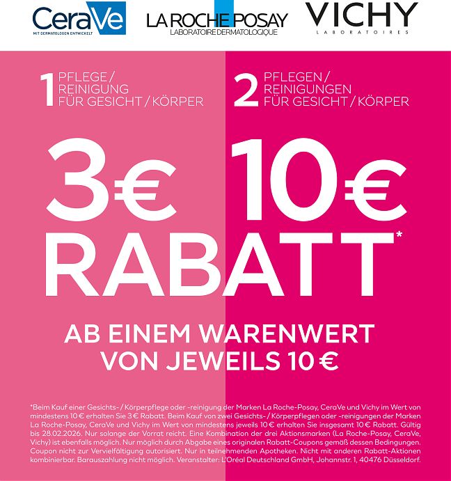 Angebot von La Roche Posay®, CeraVe® und Vichy®