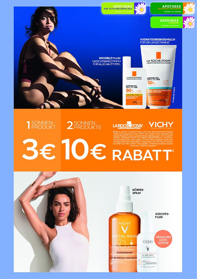 Vichy und La Roche Posay Sonnenaktion