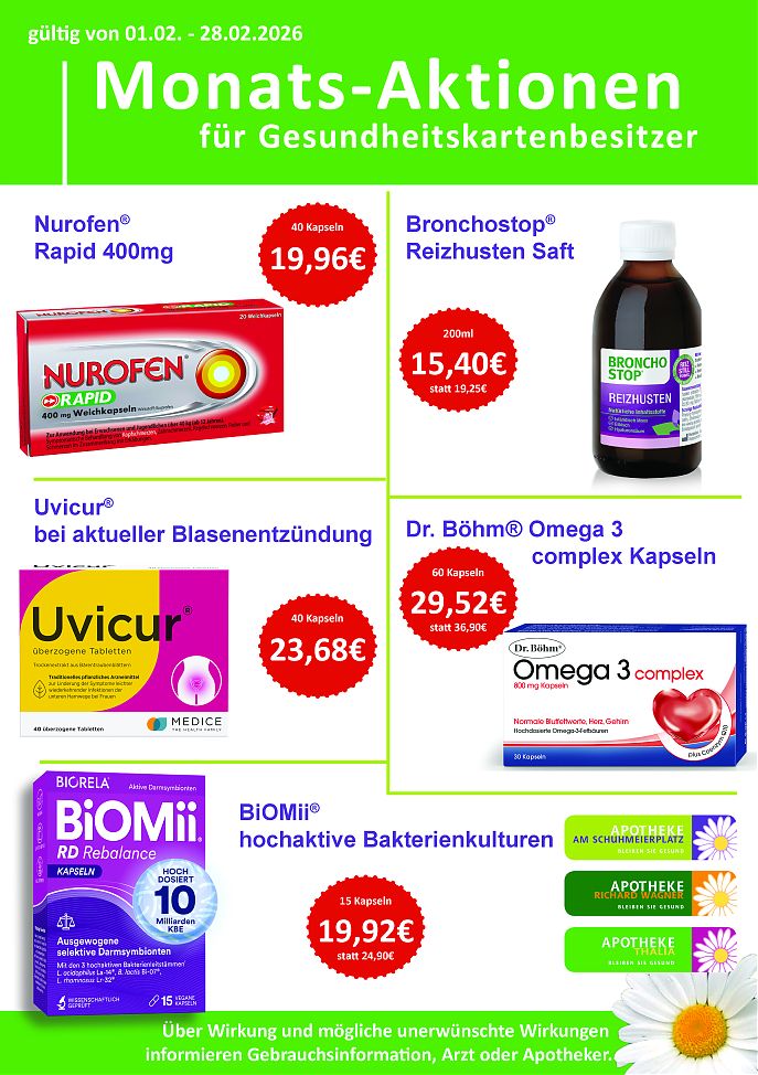 Angebote für Gesundheitskartenbesitzer im Februar